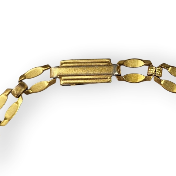 Sigma Phi Epsilon Chain Bracelet Satin Gold Plated Vintage Fraternity Shield 7" - Picture 4 of 10